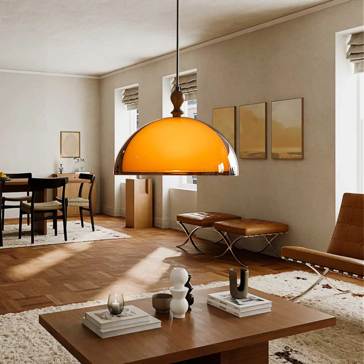 Jacen Vintage Elegant Dome-Shaped Shade Pendant Light - At Ease Home Life