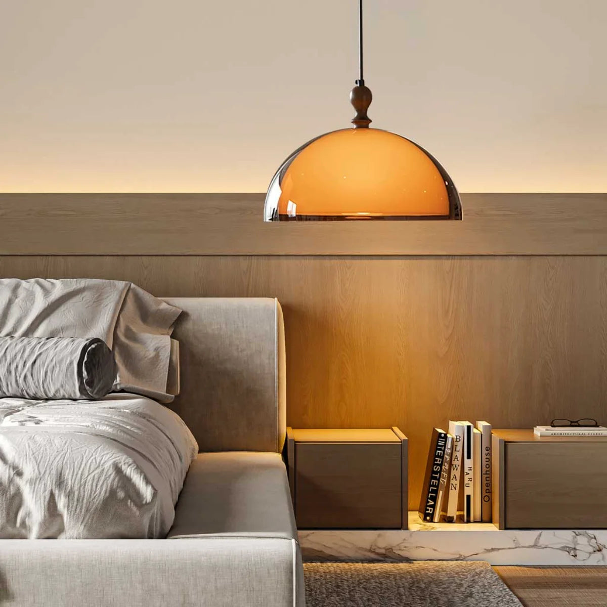 Jacen Vintage Elegant Dome-Shaped Shade Pendant Light - At Ease Home Life