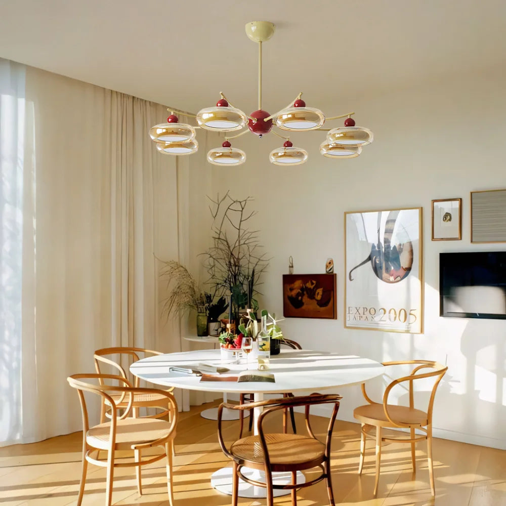 Lorien Cream Yellow 8-Light Chandelier - At Ease Home Life