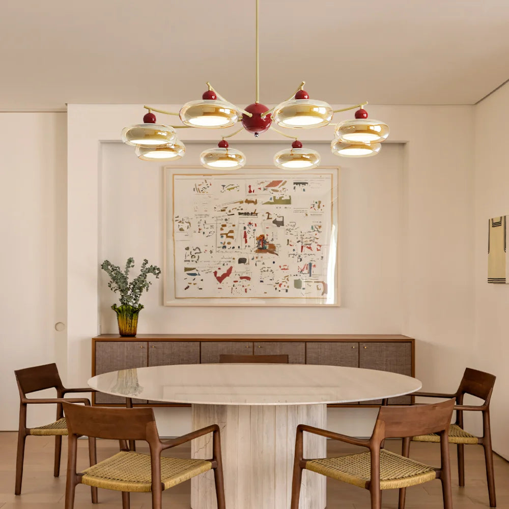 Lorien Cream Yellow 8-Light Chandelier - At Ease Home Life