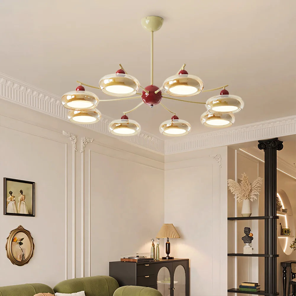 Lorien Cream Yellow 8-Light Chandelier - At Ease Home Life