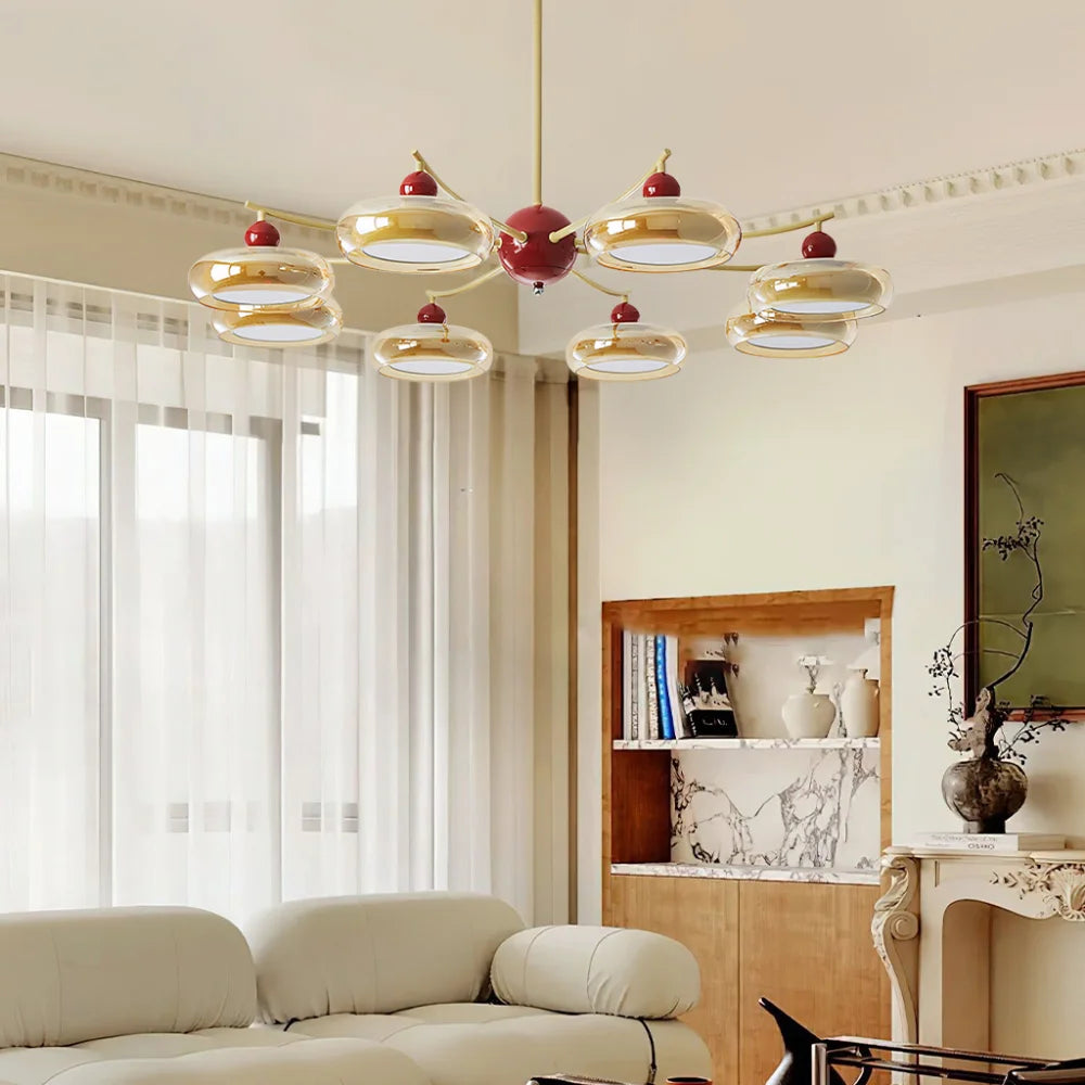 Lorien Cream Yellow 8-Light Chandelier - At Ease Home Life