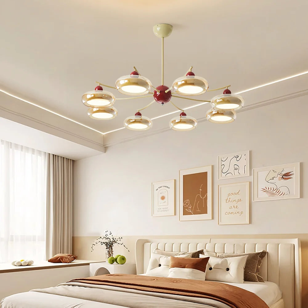 Lorien Cream Yellow 8-Light Chandelier - At Ease Home Life