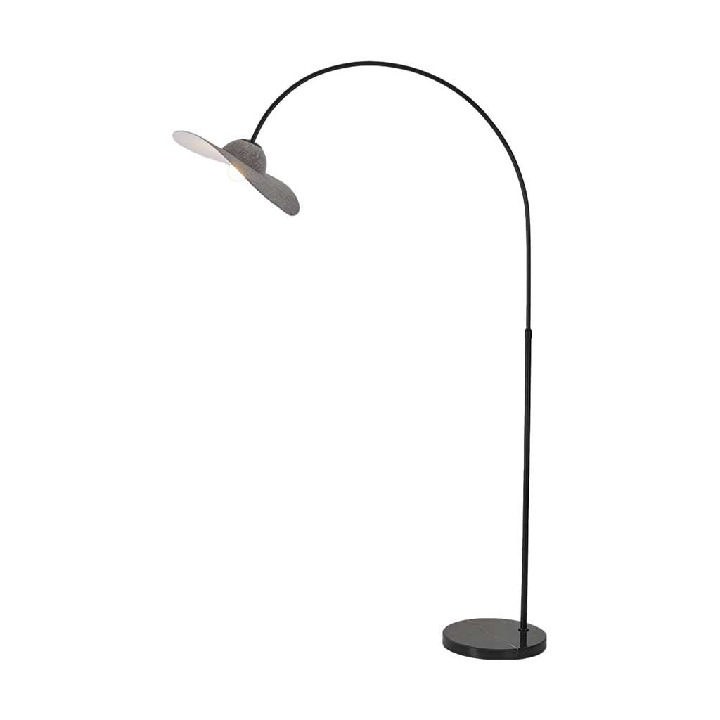 Noah Straw Hat Shaped Arc Floor Lamp - At Ease Home Life